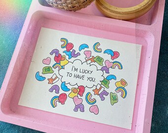 love card, anniversary card, lucky to have you, gifts for him, wedding card, Valentine’s Day gift, special occasion card, girlfriend gift