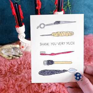 thank you card, funny card, shank you very much pun, witty card, funny greeting card, thank you gift, unique thanks