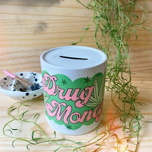 Vintage Style Piggy Bank: 70s Stoner Gift, Mary Jane Design
