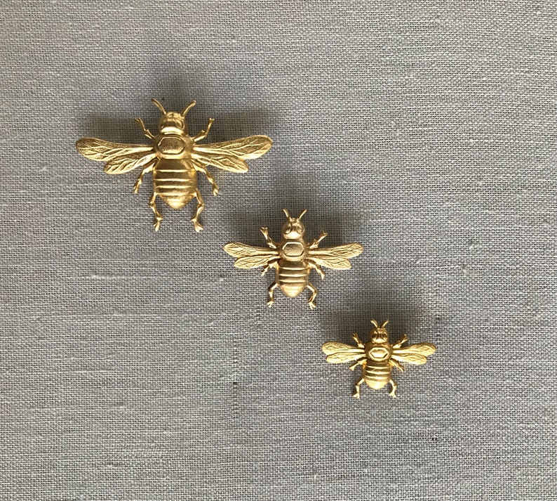 Napoleonic Bee Brooch 3 Sizes: Brass image 2