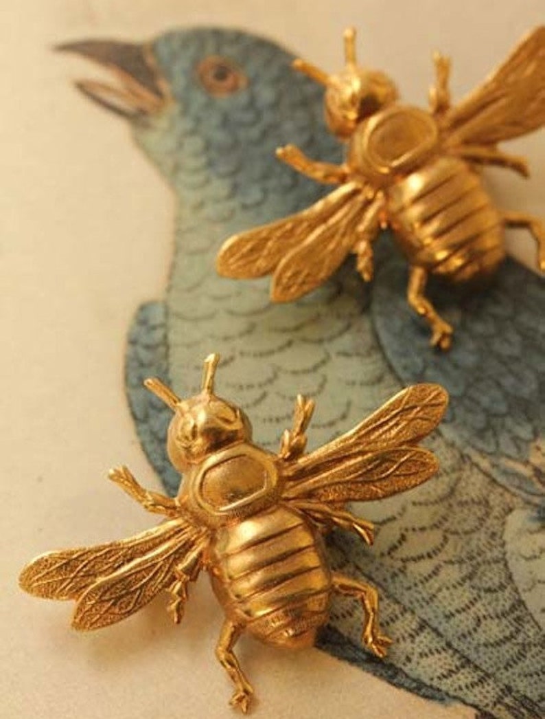 Napoleonic Bee Brooch 3 Sizes: Brass image 1