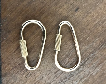 Small Tear Drop Shaped Brass Carabiner