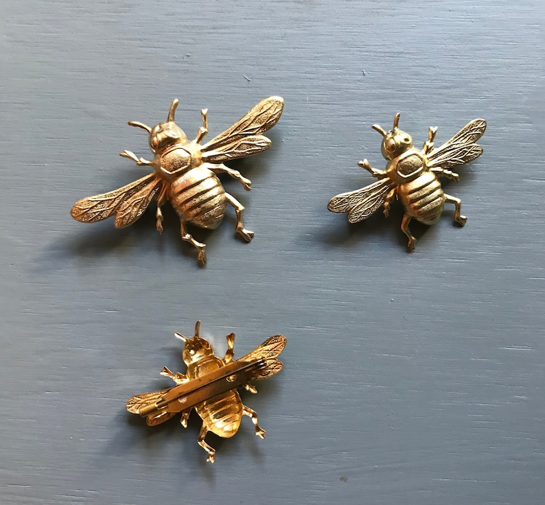 Napoleonic Bee Brooch 3 Sizes: Brass image 5