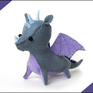 Felt doll PDF pattern - Adorable Western Dragon