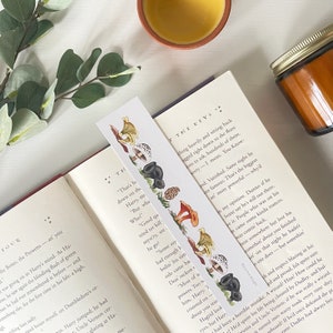 Recycled Paper Mushrooms Bookmark | 1.5" x 7"