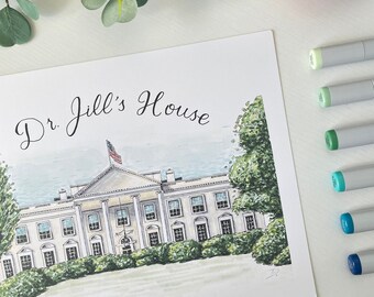 Dr. Jill's House White House | 5x7 Print/Notecard or 8x10 Print on Recycled Cardstock | Frame Options Available