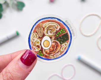 Hand-Illustrierte Ramen Aufkleber | 5 cm Aufkleber
