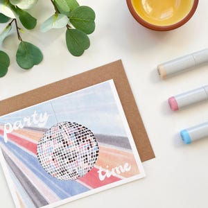 Discothèque/Fête | Carte de voeux illustrée à la main