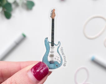 Hand-Illustrated Guitar Sticker | Electric Fender Guitar | 2" Sticker