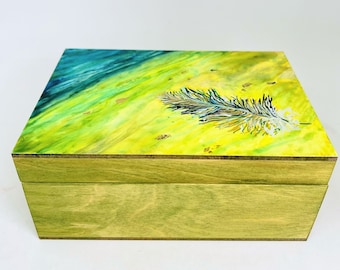 Manifestation boxes, Original watercolor boxes, keepsake boxes, Floating Dreams