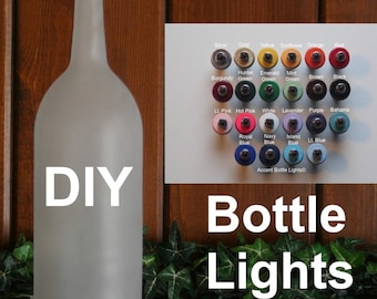 Bottle Light Kit- DIY Lamp- Decorate Frosted Glass- Arts and Crafts- Make Your Own- Light Up Decor- Gifts for Artists Painters- LED- Battery