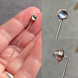 14K Gold Moonstone Stickpin