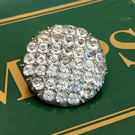 Georgian Antique Paste Button Brooch