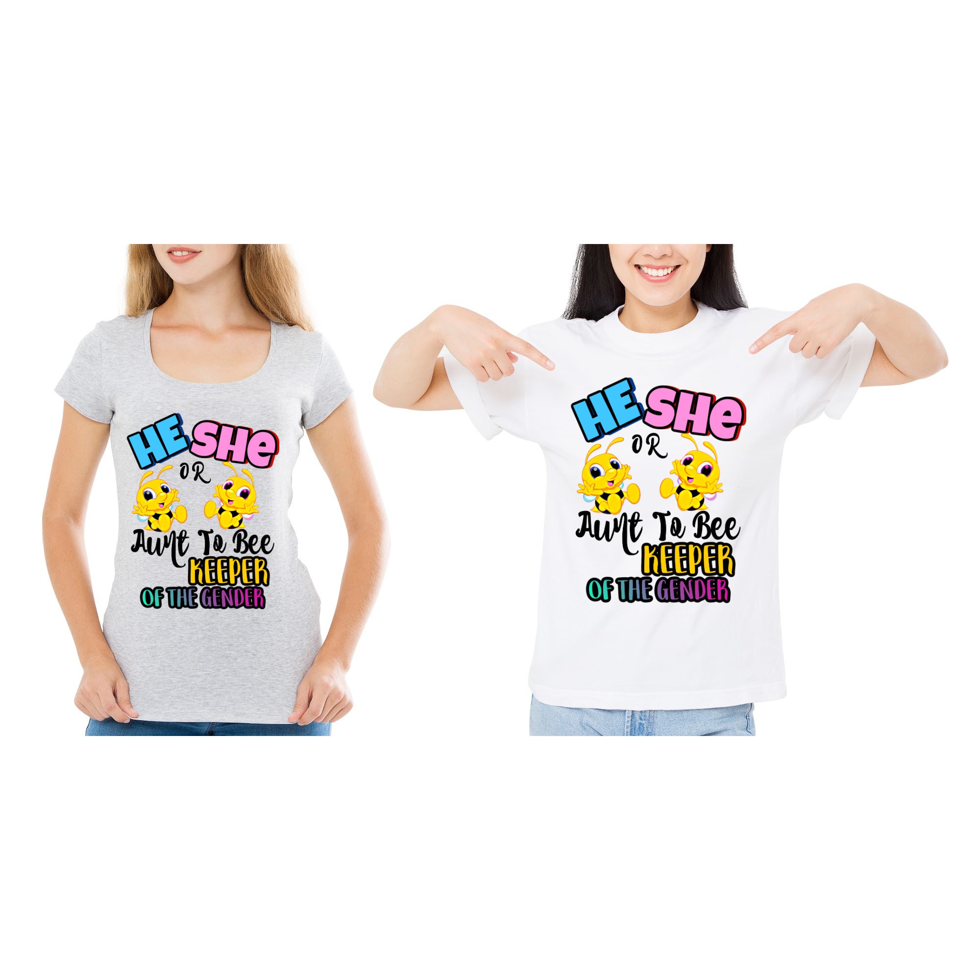 Aunt Keeper for the Gender, Proud Aunt Tshirt, Boy or Girl, Bee T