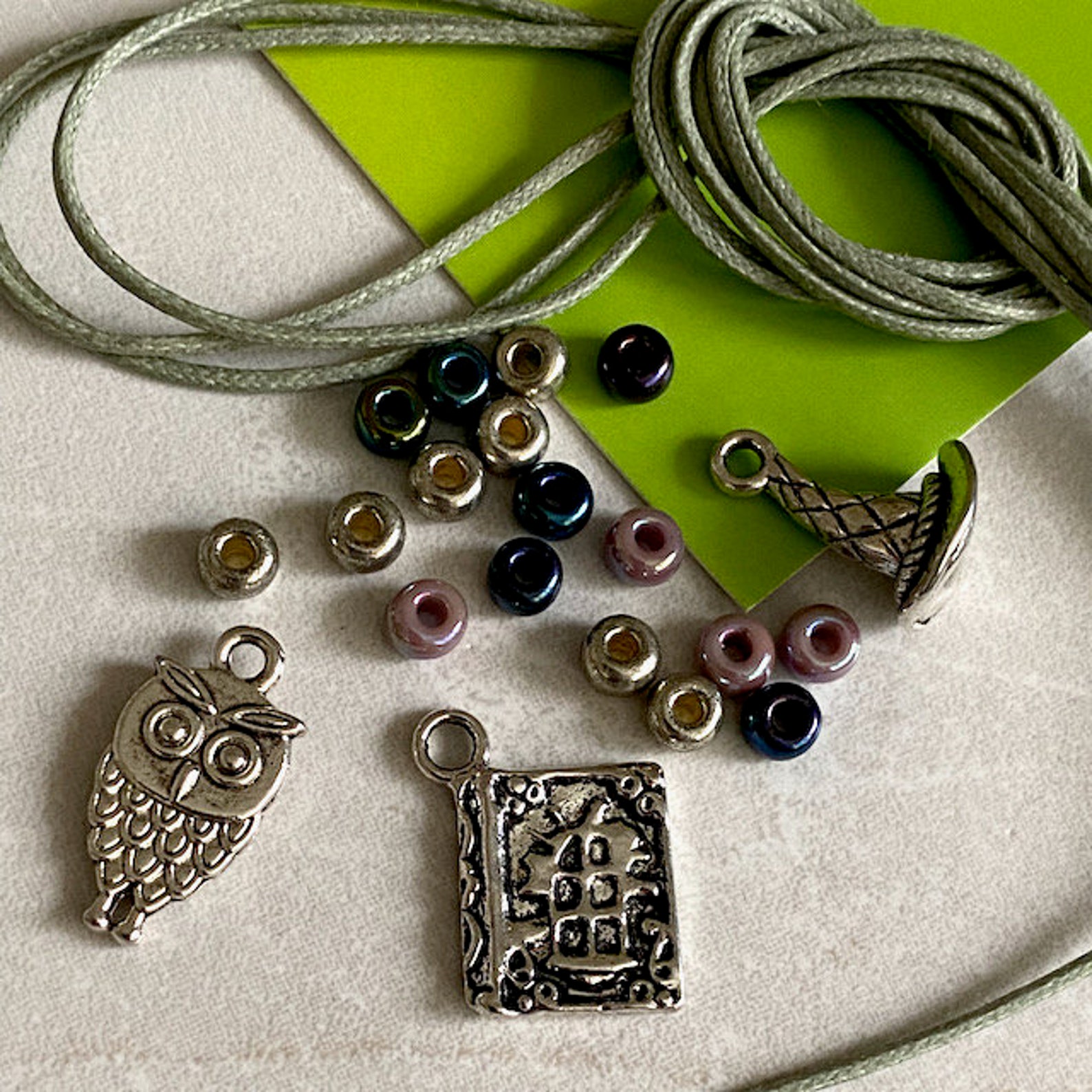 Wish bracelet kit owl and spell book DIY friendship Etsy