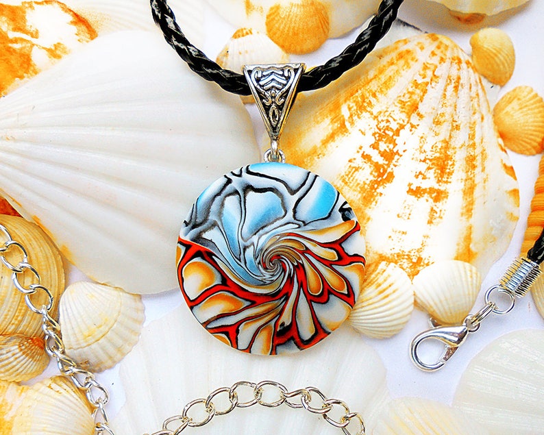 Unusual handmade necklace Unusual necklace Swirl necklace Etsy