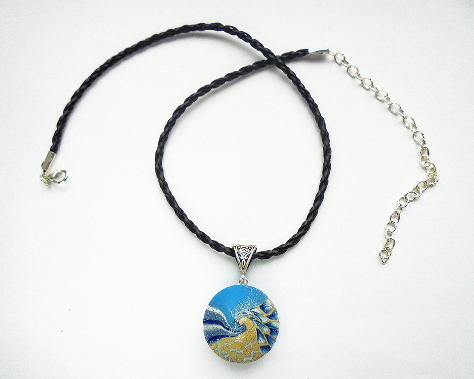 Unusual ocean pendant Ocean pendant Swirl pendant Ocean Etsy