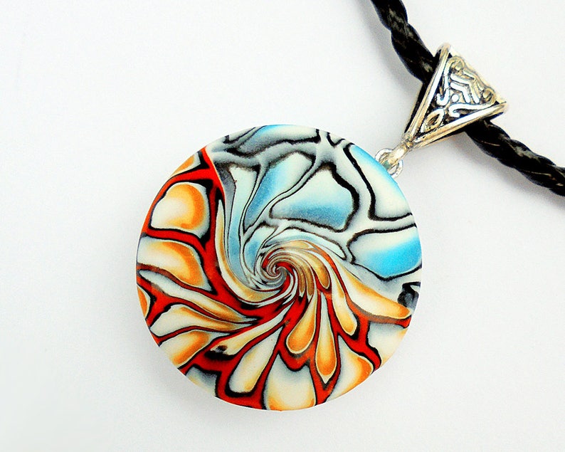 Unusual handmade necklace Unusual necklace Swirl necklace Etsy