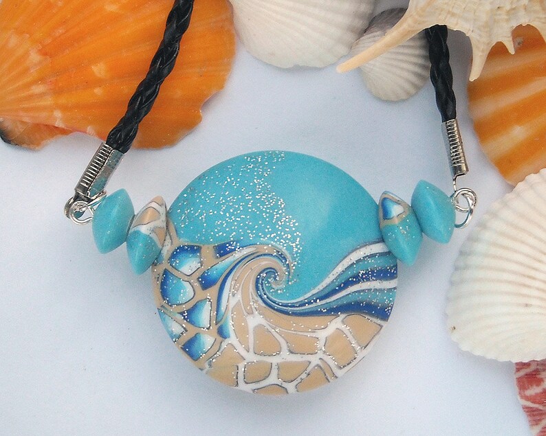 Marine Pendant Beach Necklace Sea Pendant Turquoise Necklace Etsy