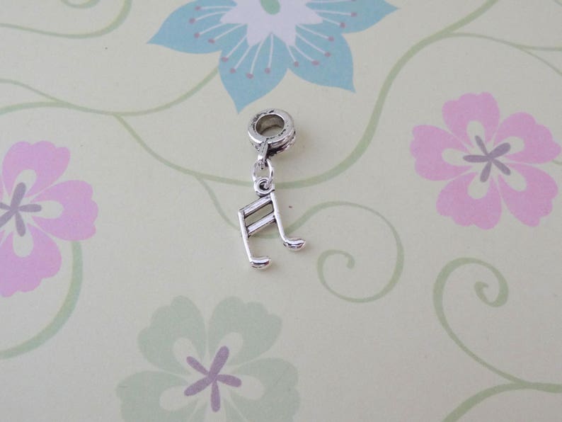 Ready to Ship Silver Music Note Charm for European BraceletsLarge Hole BeadCharm