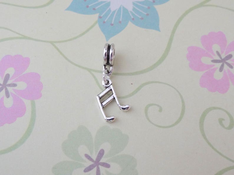 Ready to Ship Silver Music Note Charm for European BraceletsLarge Hole BeadCharm