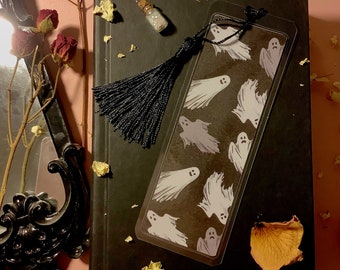 Halloween Black Tassel Laminated Bookmark