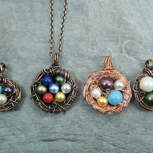 Kids birthstone necklace ~ Chistmas gift for Grandma necklace ~ Children gift for wife necklace ~ Christmas gift for mother necklace ~ Nest