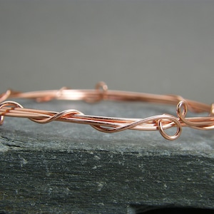 Wire Wrapped Stacking Bangle: Copper, Bronze, Brass, or Sterling Silver