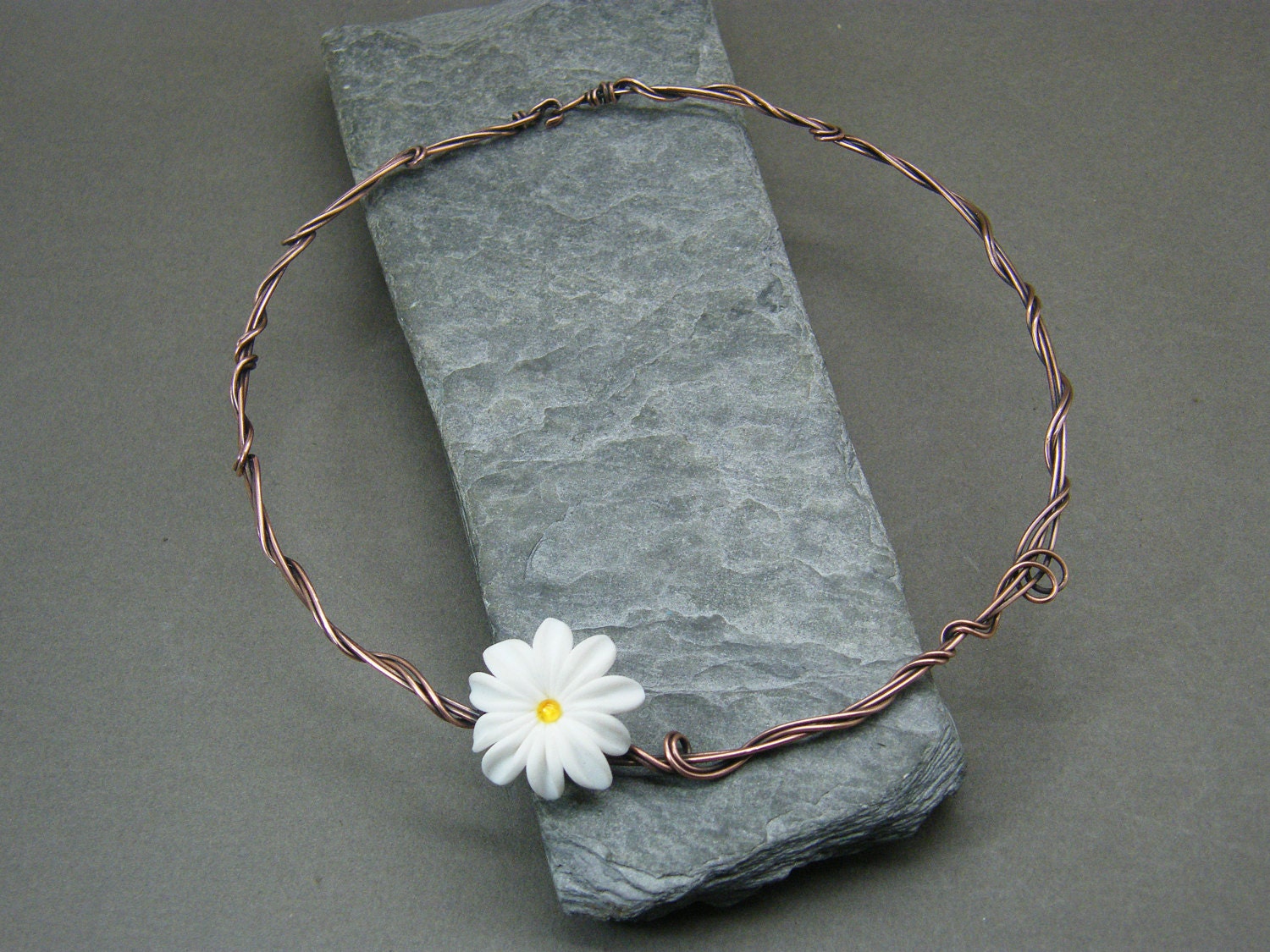 Daisy necklace Wire wrapped Choker Daisy jewellery Etsy