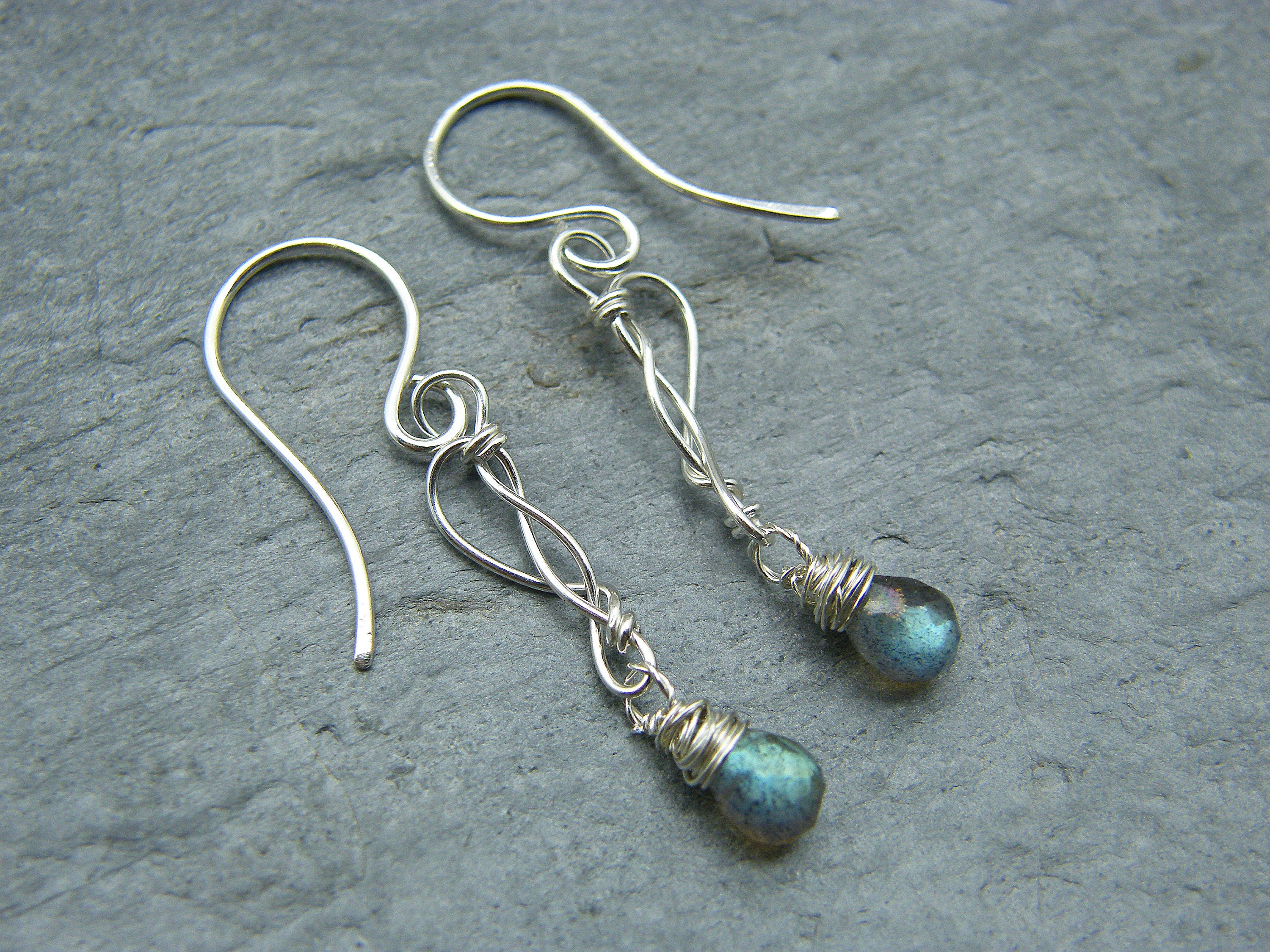 •VESSEL• labradorite + silver dangle earrings