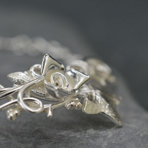 Sterling silver leaf bracelet Ivy leaves Rose bracelet Ivy leaf jewelry Silver leaf bracelet Woodland bracelet Unusual gift image 10