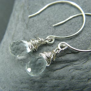 Aquamarine earrings ~ March birthstone ~ Sterling silver aquamarine earrings ~ Silver hoop earrings ~ Sterling silver gemstone hoop earrings