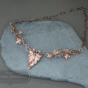 Statement necklace ~ Leaf necklace ~ Bohemian ~ 7th anniversary ~ Valentines gift for her ~ Wire wrapped copper necklace ~ Leaf jewelry gift