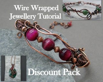 Wire wrapping tutorial ~ Wire wrapped jewellery tutorial ~ Jewellery instructions instant download ~ Wire wrap jewelry PDF instructions ~