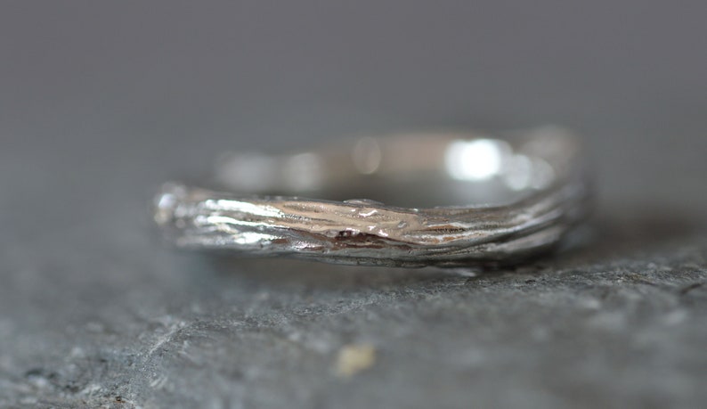 Twig ring Twig ring silver Sterling silver twig ring Handmade silver twig ring Unique wedding band Handmade twig wedding band image 6