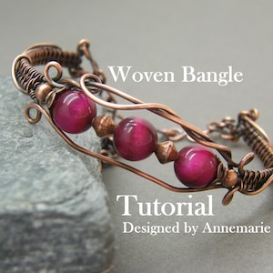 Wire wrap tutorial ~ Handmade jewelry ~ Instructions ~ Pdf ~ Wire wrapped bracelet ~ Jewelry kit ~ Bracelet tutorial ~ Wire jewelry pattern