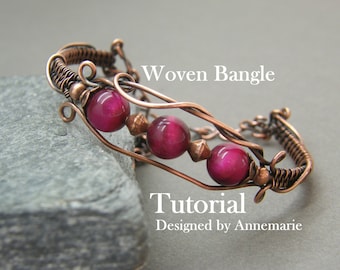 Wire wrap tutorial ~ Handmade jewelry ~ Instructions ~ Pdf ~ Wire wrapped bracelet ~ Jewelry kit ~ Bracelet tutorial ~ Wire jewelry pattern
