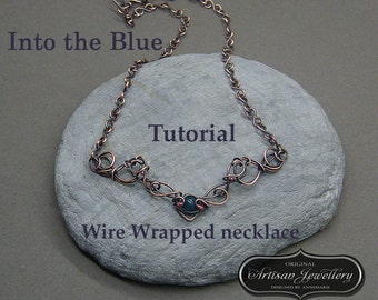 Wire wrapped necklace tutorial ~ Wire tutorial ~ Wire wrap pendant tutorial ~ Instructions for handmade jewellery ~  Wire wrap instructions