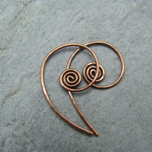 Sleeper hoops Hoop earrings 1 inch hoops Sleepers Copper hoop earrings Spiral hoops Spiral hoop earrings Minimalist hoops image 7