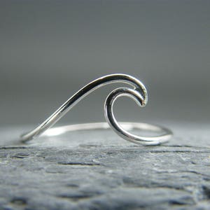 Wave ring ~ Sterling silver wave ring ~ Ocean wave ring ~ Surfer girl ring ~ Ring for surfer girl ~ Gift for  surfer ~ Gold wave ring ~