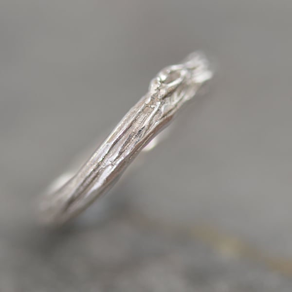 Twig ring ~ Twig ring silver ~ Sterling silver twig ring ~ Handmade silver twig ring ~ Unique wedding band ~ Handmade twig wedding band ~