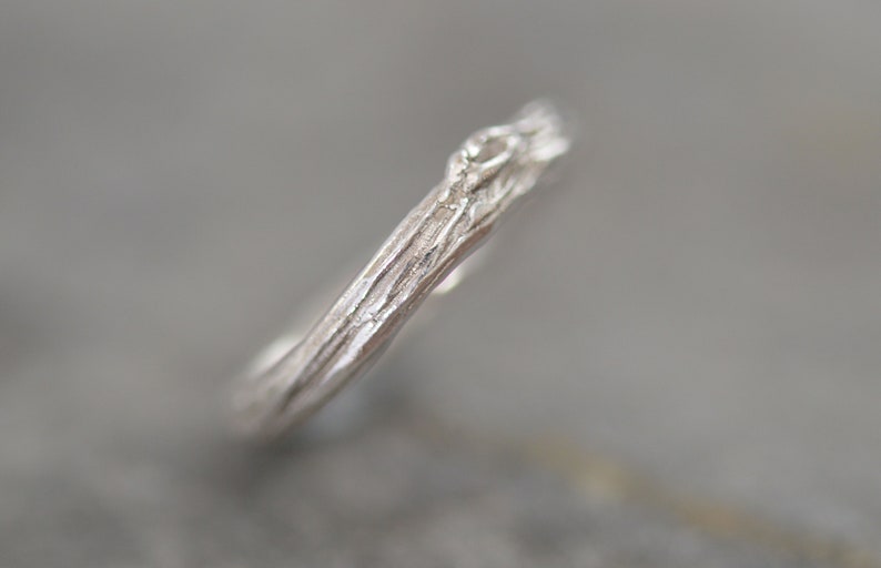 Twig ring Twig ring silver Sterling silver twig ring Handmade silver twig ring Unique wedding band Handmade twig wedding band image 1
