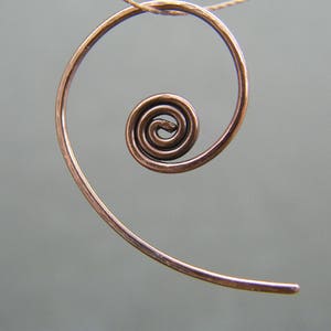 Sleeper hoops Hoop earrings 1 inch hoops Sleepers Copper hoop earrings Spiral hoops Spiral hoop earrings Minimalist hoops image 3