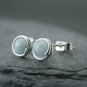 Aquamarine earrings ~ Aquamarine studs ~ March birthstone ~ Bridesmaid gift ~ Stud earrings ~ Earrings for friend gift ~ Stocking filler ~