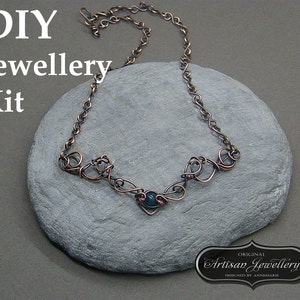 Drahtgewickelter Schmuck ~ Tutorial ~ Wire wrap Schmuckset ~ Halsketten Herstellungsset ~ Zubehör für Wire Wrapping ~ Wire wrap kit ~