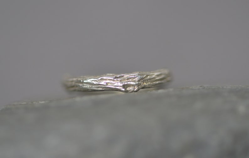 Twig ring Twig ring silver Sterling silver twig ring Handmade silver twig ring Unique wedding band Handmade twig wedding band image 4