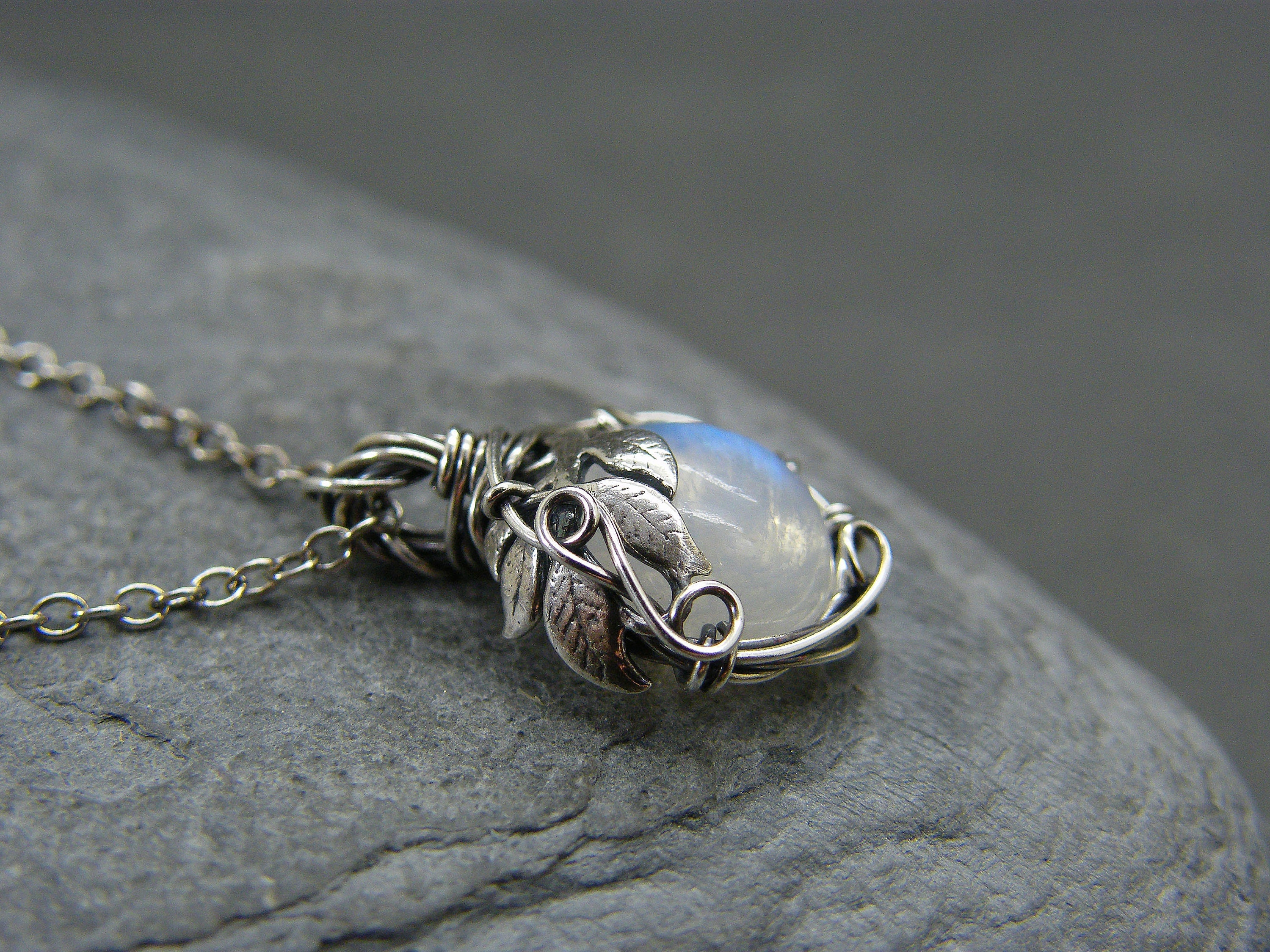 Moonstone Necklace Sterling Silver 