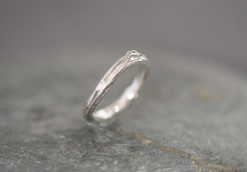 Twig ring Twig ring silver Sterling silver twig ring Handmade silver twig ring Unique wedding band Handmade twig wedding band image 7