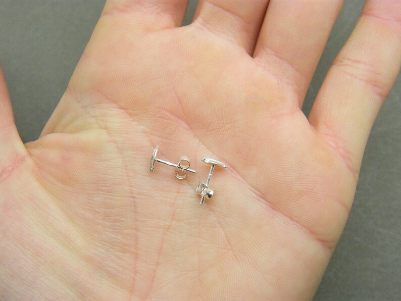 Silver leaf studs ~ Sterling silver stud earrings ~ Leaf earrings ~ Tiny studs ~ Minimalist earrings ~ Silver stud ~ Stocking filler for her