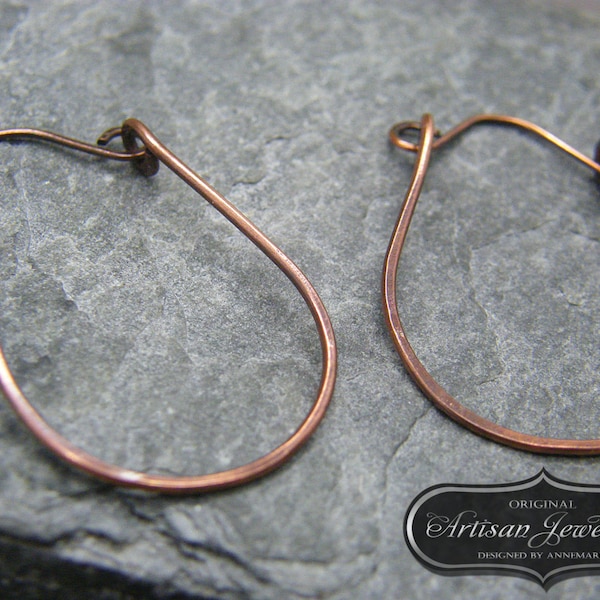 Hoop earrings ~ Hoops ~ Copper hoops ~ Simple hoop earrings ~ Gift for girlfriend ~ Boho hoops ~ Bohemian hoop earrings ~ Long hoop earrings